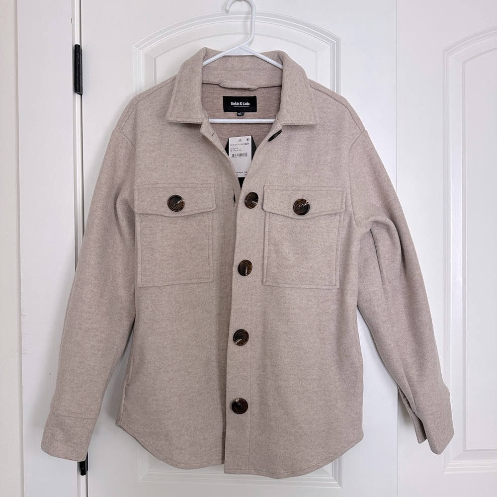 Women’s Ookie & Lala Beige Shacket NWT Size S